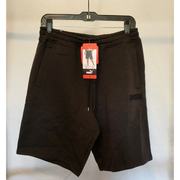 PUMA Men’s Embossed Fleece Short Black Size Medium - Picture 1 of 4
